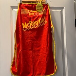 McDonald's Bold Red Apron with Yellow Accents
